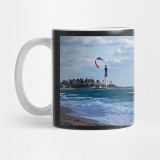 Pompano Beach Kiteboarder Hillsboro Lighthouse Mug